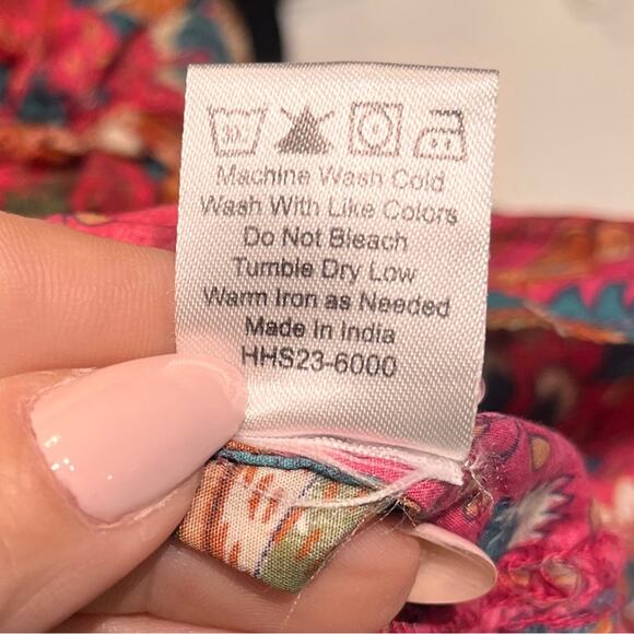 House of Harlow 1960 Wine Floral Ruffled Midi Tiered Dress Small - Picture 8 of 11